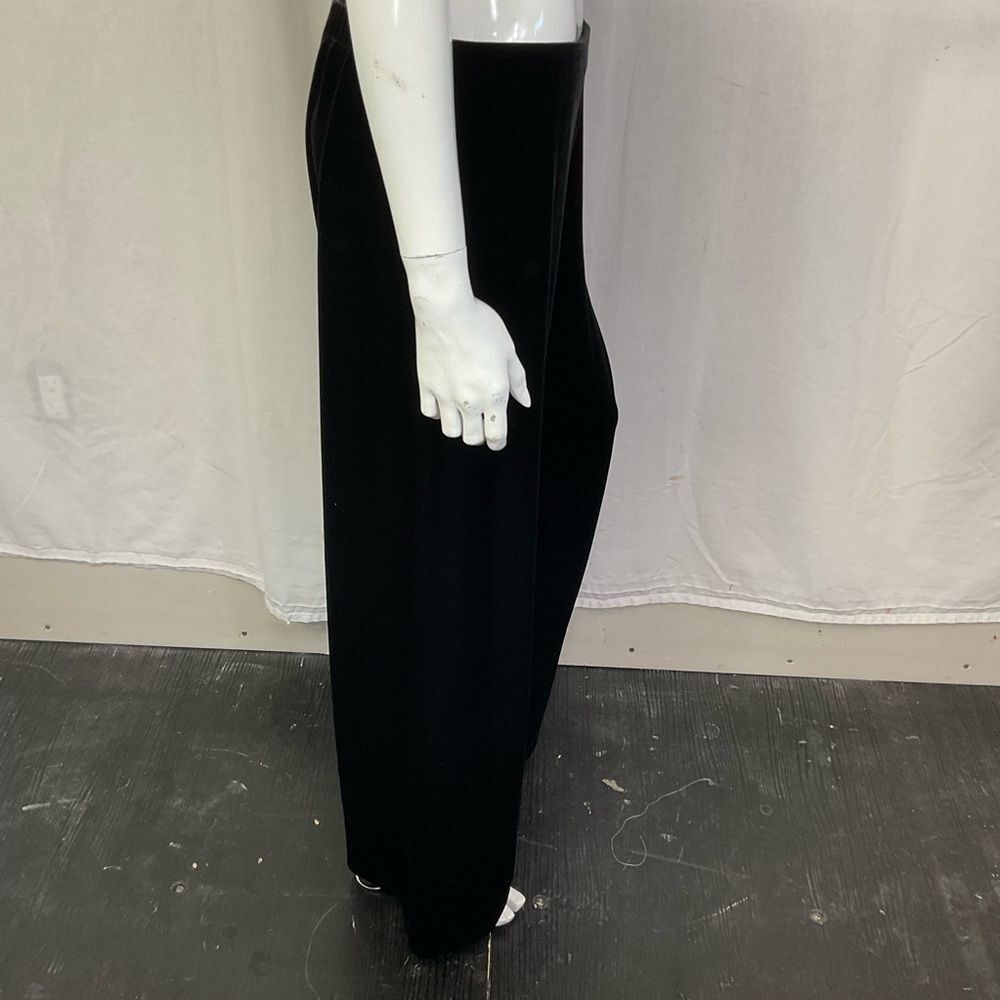 Alex Evenings Women's Black Velvet High Rise Pull On Wide Leg Pants Size L - Picture 6 of 10